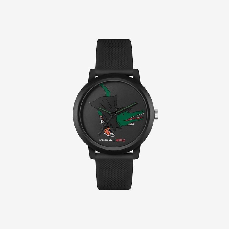 Foto de Reloj Lacoste.12.12 × Netflix de silicona negra 42mm