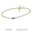 Picture of Pulsera de plata con baño de oro circonita baguette color amatista