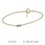 Foto de Pulsera de plata con baño de oro circonita baguette color aguamarina