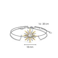 Picture of Pulsera de plata con baño de oro flor con circonitas