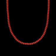 Foto de Collar de plata con cuentas color coral rojo