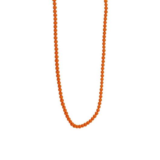 Foto de Collar de plata con cuentas de color naranja
