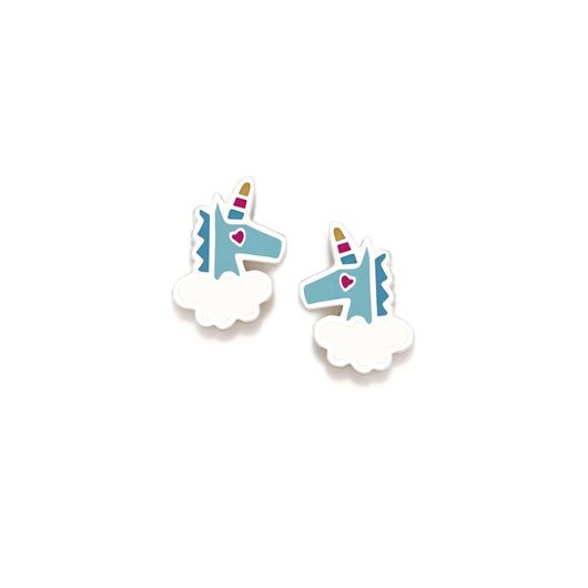 Foto de Pendientes unicornios azul fantasía