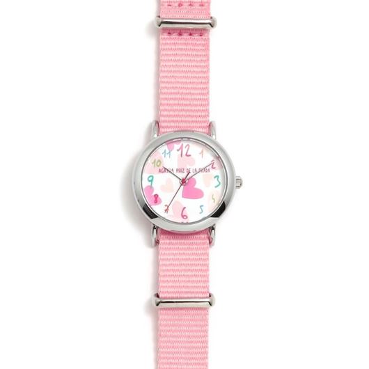 Picture of Reloj analógico corazones rosa 