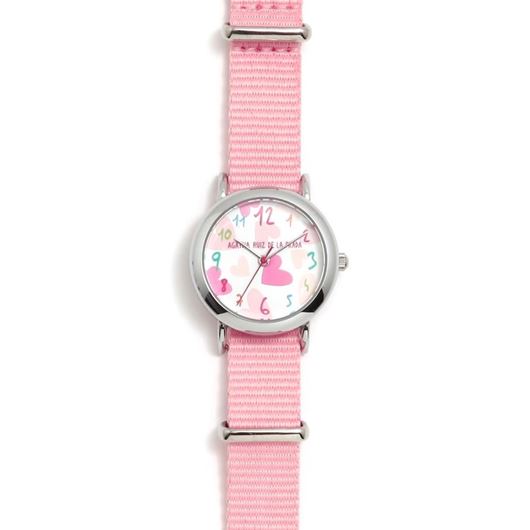 Foto de Reloj analógico corazones rosa