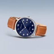 Foto de Reloj Titanium esfera azul 40mm cuero marrón