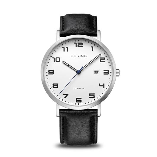 Foto de Reloj Titanium esfera blanca 40mm cuero negro