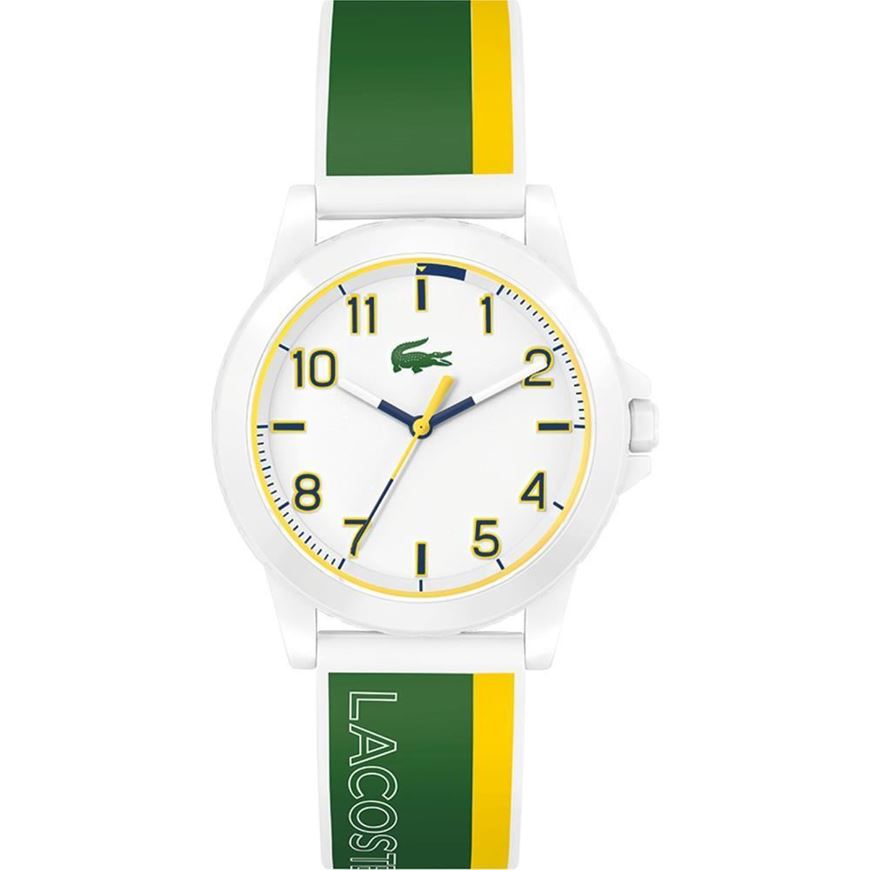 Foto de Reloj cadete rider en tonos blanco, verde y amarillo 36mm