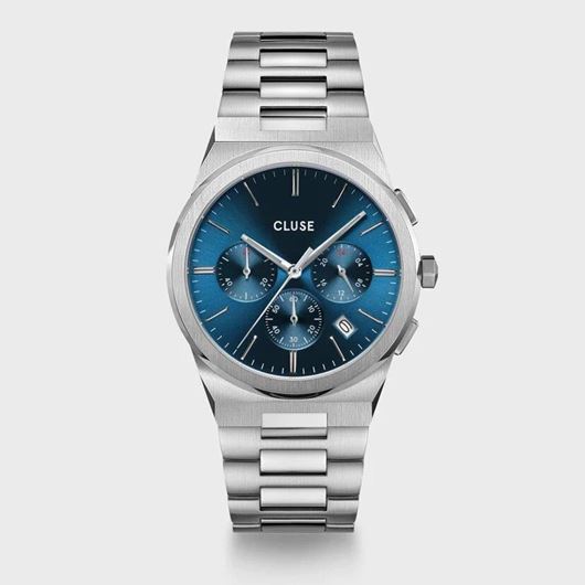 Foto de Reloj de hombre Vigoureux Chrono acero y azul