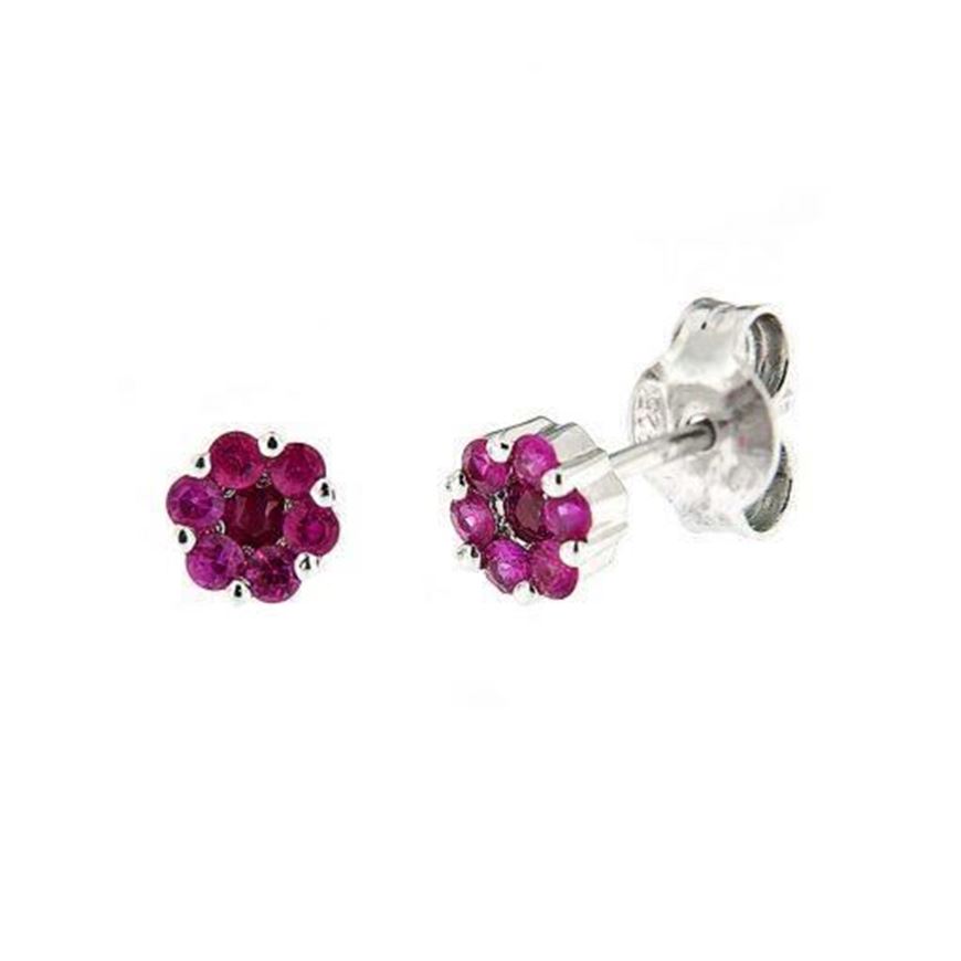 Picture of Pendientes de oro blanco y rubíes 0,52ct