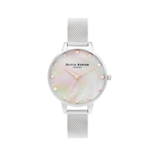 Foto de Reloj Olivia Burton Clásico malla blanca y plateada de 34 mm