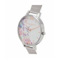 Picture of Reloj Olivia Burton esfera floral 34mm, malla milanesa plateada