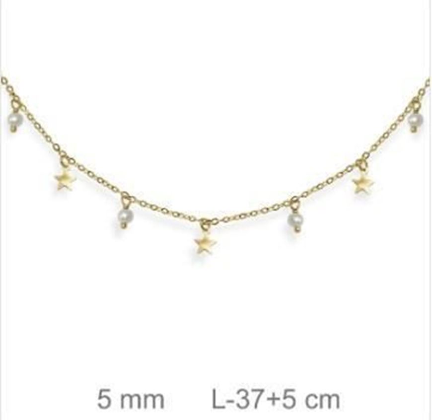 Picture of Collar dorado con estrellas y perlas