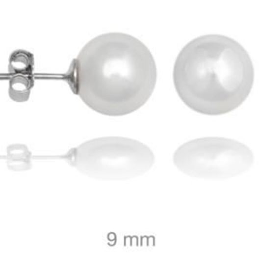 Foto de Pendientes de plata con perla shell 9mm