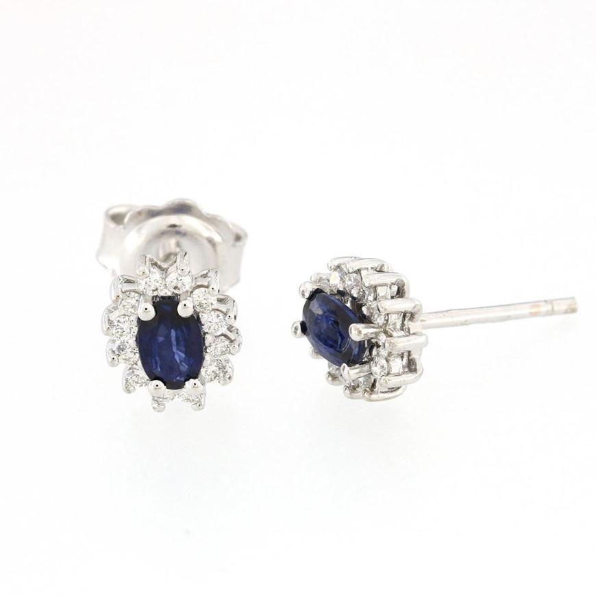 Picture of Pendientes de oro blanco y zafiro 0,58ct y brillantes 0,24ct