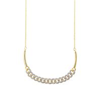 Foto de Collar cadena barbada dorada con circonitas blancas