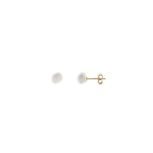 Foto de Pendientes dorados con perlas barrocas de agua dulce 6-7mm