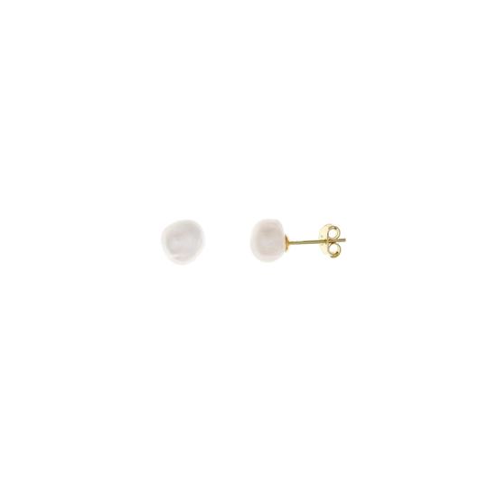 Foto de Pendientes dorados con perlas barrocas de agua dulce 7-8mm