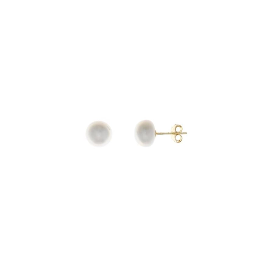 Foto de Pendientes de plata baño oro con perlas de agua 8-9mm