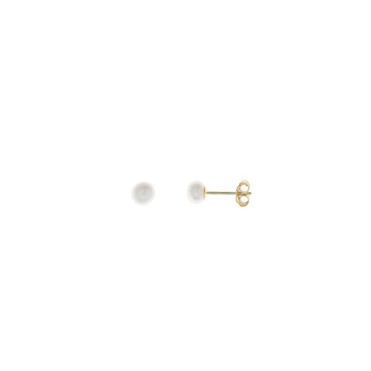 Foto de Pendientes dorados con perlas de agua dulce 5-6mm