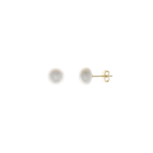Foto de Pendientes dorados con perlas de agua dulce 9-10mm