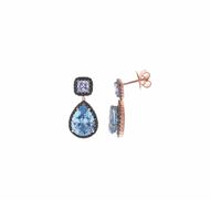 Picture of Pendientes rose con circonitas azules, lavanda y negro