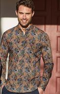 Picture of Camisa marrón con estampado otoñal