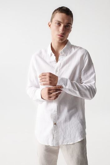 Picture of Camisa lino y algodón blanca