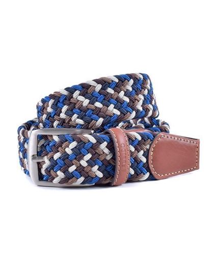 Foto de Cinturón elástico azul, marrón, blanco