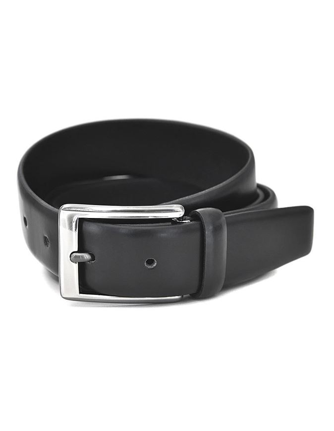 Foto de Cinturón clásico negro alomado mate sin costuras