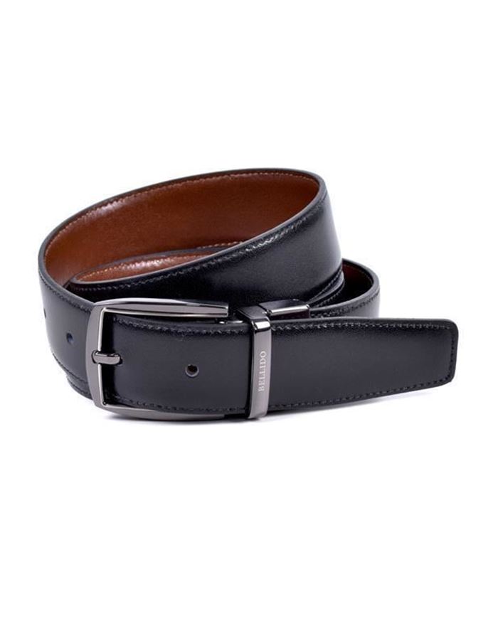 Picture of Cinturón clásico reversible camel-negro