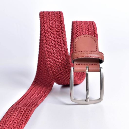 Foto de Cinturón trenzado elástico rojo