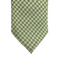 Foto de Corbata seda estampado pata de gallo en verde y blanco