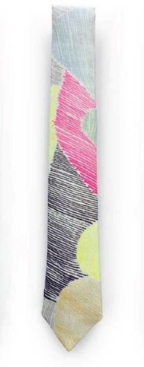 Foto de Corbata algodón rayas estampado multicolor