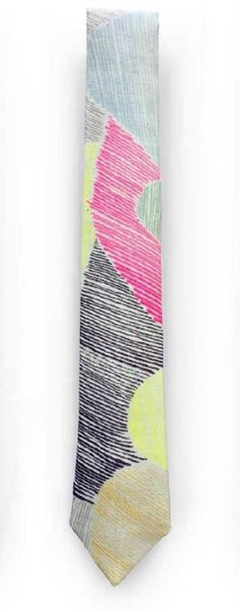 Foto de Corbata algodón rayas estampado multicolor