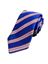 Picture of Corbata seda azul a rajas naranja