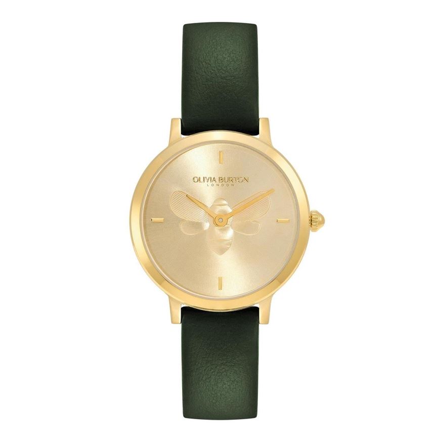 Foto de Reloj Signature Abeja 28mm ultra slim correa piel verde