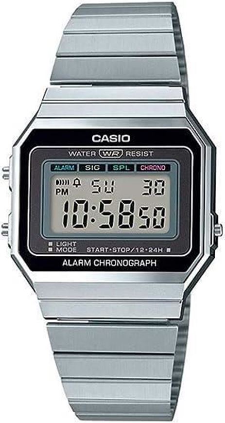Foto de Reloj unisex Retro Vintage Casio acero inoxidable tono plateado cromado
