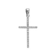 Foto de Cruz de oro blanco 18kt y circonitas blancas