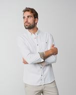 Foto de Camisa sport slim fit en viyela lisa de algodón