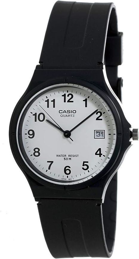 Foto de Reloj Hombre Casio correa de resina negra y esfera blanca