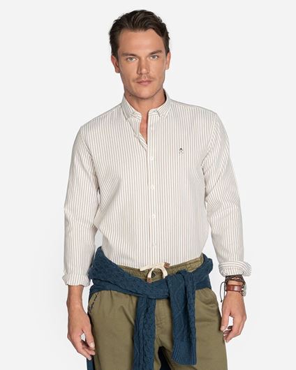 Picture of Camisa Mediterraneo a rayas beige