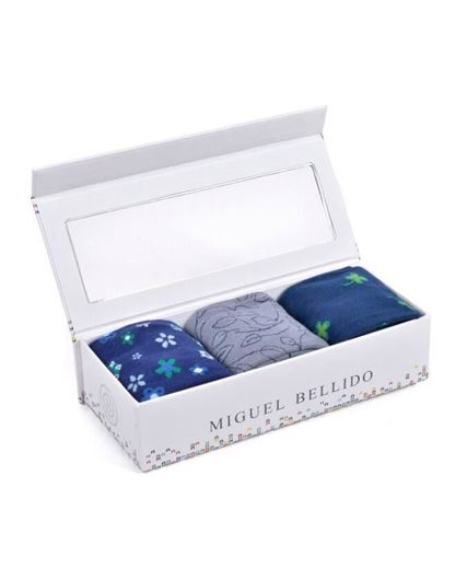 Foto de Pack 3 calcetines ejecutivo fantasía gris, azul y verde