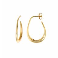 Picture of Pendientes plata baño oro ovalo liso