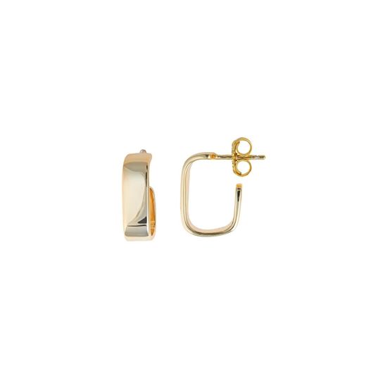 Foto de Pendientes de plata baño oro rectangular liso