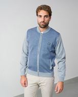 Foto de Chaqueta combinada de cremallera en punto de lana mezcla `tipo bomber´