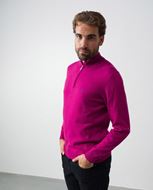 Foto de Jersey de cuello perkins con cremallera en punto liso