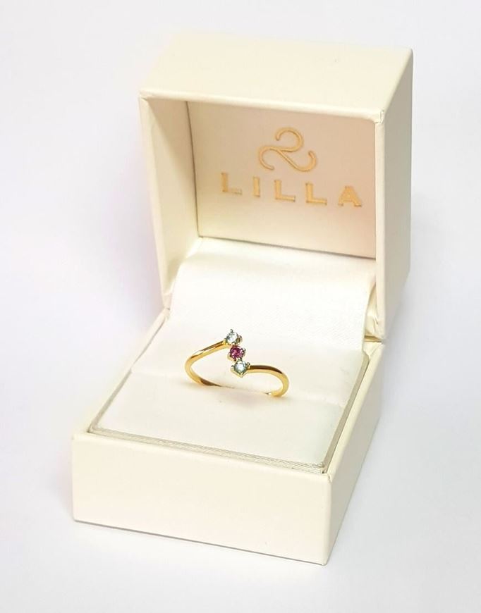 Foto de Anillo Mesquida oro amarillo zircones y rodonita