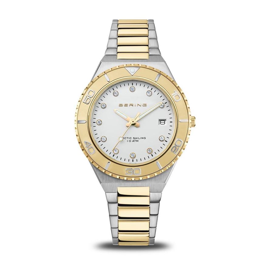 Foto de Reloj clásico acero bicolor y esfera blanca 36mm