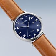 Foto de Reloj Titanium esfera azul 40mm cuero marrón